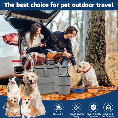 Dog Travel Bag Airline Approved, Pet Weekender Set with Collapsible Bowls — view 5