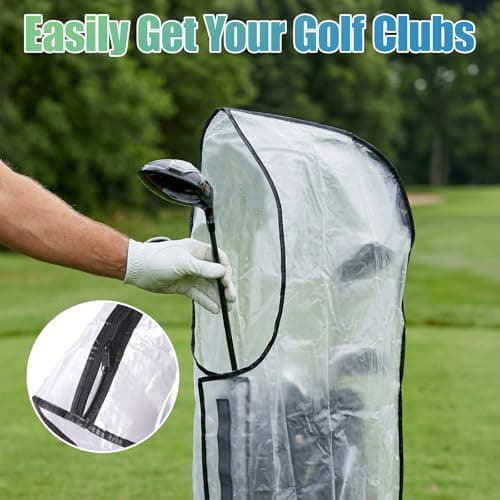 YEENAIV Golf Bag Rain Cover, Waterproof Cart Bag Protection Waterproof Bag Cover, Golf Bag Accessories Easy Access — view 5