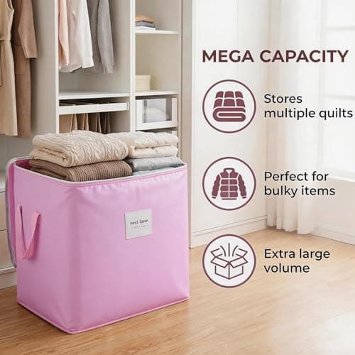 Heavy Duty Storage Box Waterproof Moving Bag Pink 190L Reusable Packing Bag — view 2