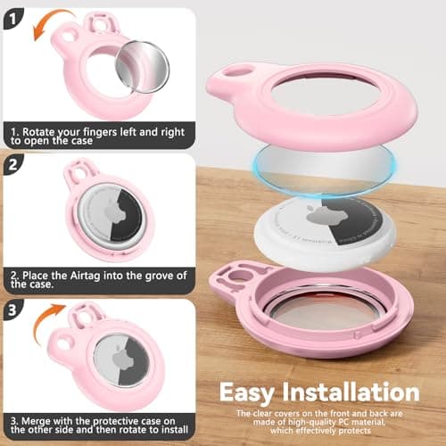TNSNK for AirTag Holder Keyring, 1 Pack,Pink — view 6
