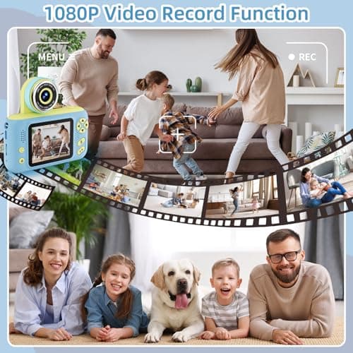 Kids Digital Camera for Boys Girls, Kids Camera Toy include 32GB Card — view 6