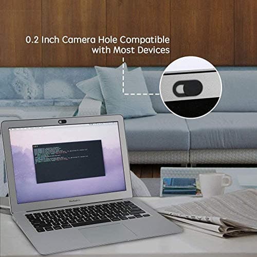 ivoler [6 Pack Webcam Cover Slider for Privacy, 0.027in Ultra Thin Design Web Camera Cover Slide for Laptop, Desktop, PC, Tablet, Smartphone and More - (Black) — view 3