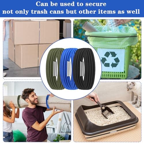 4 Pack Trash Can Bands Trash Bag Holder Trash Can Rubber Bands for 13 to 30 Gallon Garbage Cans Trash Bag Clips Elastic Bands Garbage Bin Elastic Strap for Home Office — view 6