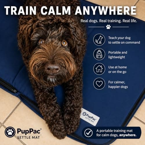 PupPac Dog Settle Mat S/M (85 x 60cm) | Train Calm Behaviour Anywhere | Portable Travel Dog Bed | Waterproof & Washable | Camping, Café & Pub | Free Bowl & Training Guide — view 5