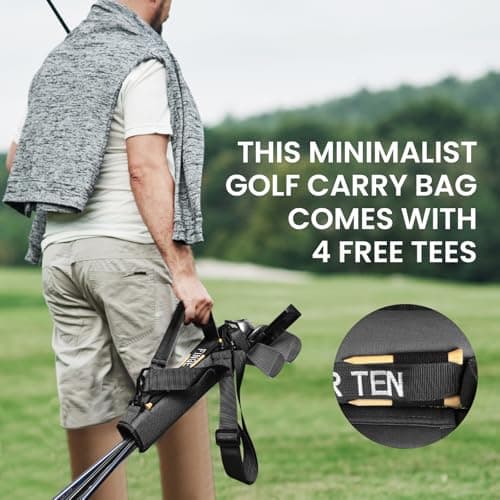 Golf Club Bag Mini for Men Women Driving Range Course Practice, Golf Pencil Bag with Shoulder Straps Sleeves Lightweight Durable Fashion for Golf Training (Black) — view 4
