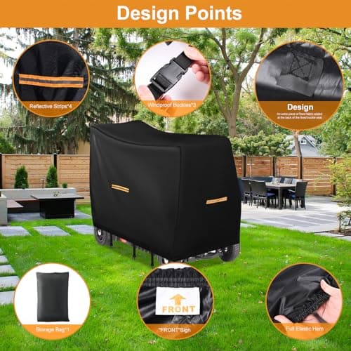 Mobility Scooter Covers Waterproof Heavy Duty,420D Oxford Fabric Electric Scooter Cover,Motorized for Travel,4 Reflective Strips,3 Windproof Buckles,Outdoor Protection(XL 57"x 26"x39") — view 4