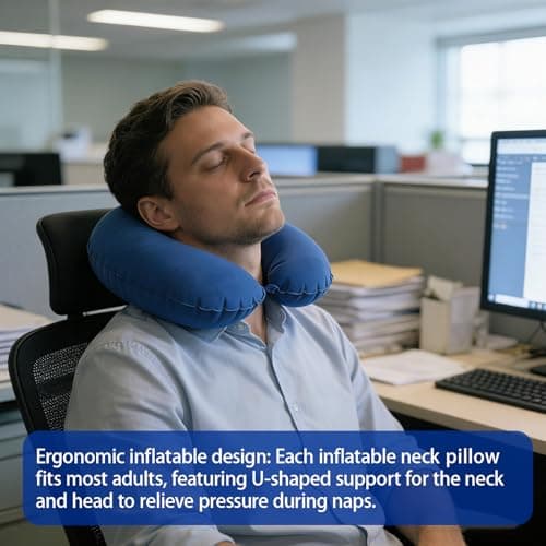 WZHHDM Inflatable Neck Pillow For Travel, 2PCS Inflatable Travel Pillow — view 5