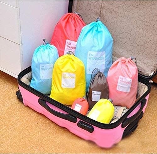Amoyie Waterproof Drawstring Bag 8pcs, Shoe Pouch Travel, Stuff Bag Camping — view 6