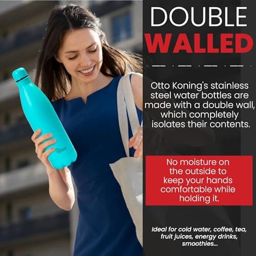 OTTO KONING Stainless Steel Water Bottle 1L Vacuum Insulated Leak-Proof — view 5
