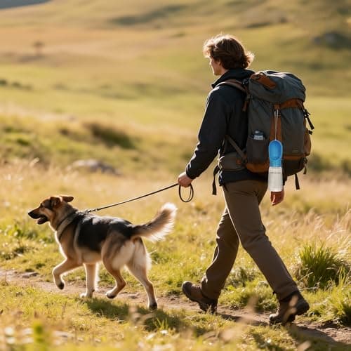 BARGAIN FACTORY Dog Water Bottle, Lightweight, Leak Proof Portable 550 ML Water Dispenser with Drinking Feeder for Pets Outdoor Walking, Hiking, Travel, Food Grade Plastic For Pets (Blue) — view 6