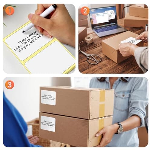 150 Plain Address Labels Stickers 100 x 75mm, Self Adhesive Labels, Large Sticky Label, Postage Shipping Packing Label 4" x 3" for Envelope Storage Post Box Parcel for Thermal Inkjet Ribbon Printer — view 5