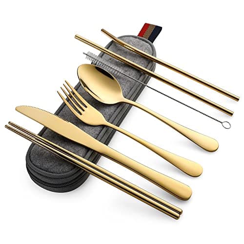 DEVICO Travel Cutlery Set, Stainless Steel Camping Cutlery Set for 1