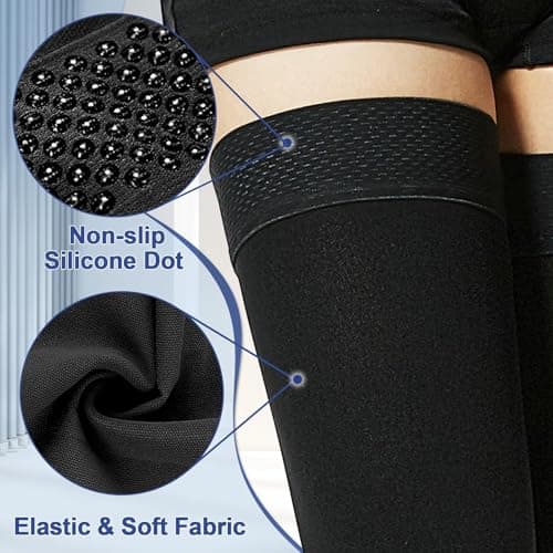 Beister 20-30 mmHg Compression Socks for Women Men, Open Toe Thigh High — view 5