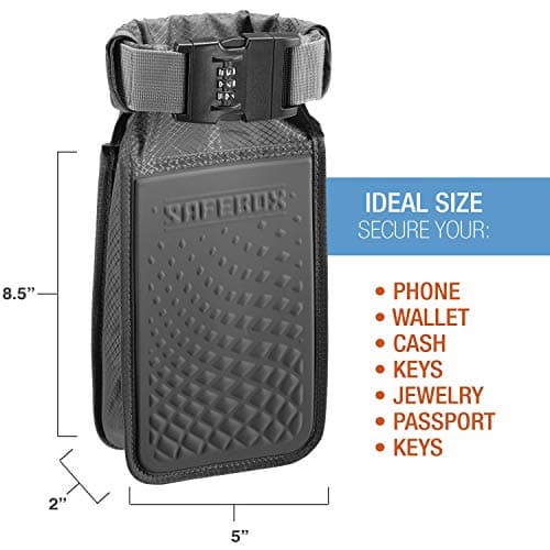 Lewis N. Clark Safebox Portable Safe with Anti Theft Combination Lock and Slash Resistant Material to Protect Wallet, Small, S, Compact — view 3