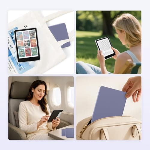 Litvana Detachable Magnetic Case for 7'' Kindle Paperwhite 12th Gen 2024 and Kindle Colorsoft Signature Edition, Slim PU Shell Cover Case with Auto Wake/Sleep, Lavender Purple — view 5