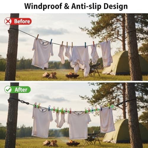 KFSCIP Travel Washing Line, Portable Retractable Clothes Line with Pegs, Compact Camping Washing Line Rope for Outdoor Use, Durable and Lightweight Design — view 6