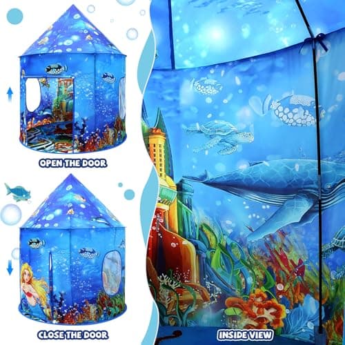 Ocean World Play Tent - Under the Sea Adventure Pop-Up Tent for Kids, Indoor Playhouse for Boys & Girls — view 6