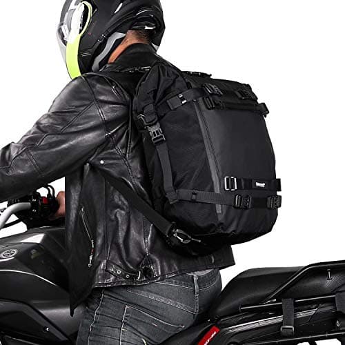 Rhinowalk Motor Pannier Bag 10/20/30L Multifunctional Waterproof Rear Rack Trunk Motorcycle Seat Bag, Black 30L — view 3