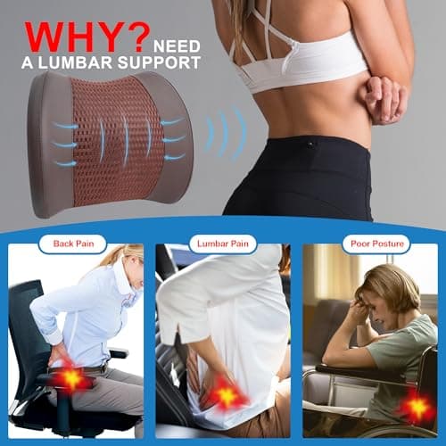 Lofty Aim Lumbar Support Pillow for Car, Car Seat Back Support for Driving — view 3
