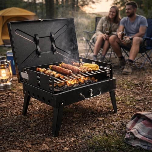 UR CHOCIE Portable Folding Charcoal BBQ Grill — view 6