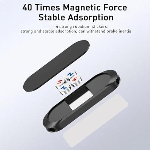 The Life Hacker Magnetic Mobile Phone Holder Car Mount Black Slim Dashboard Home Universal — view 5