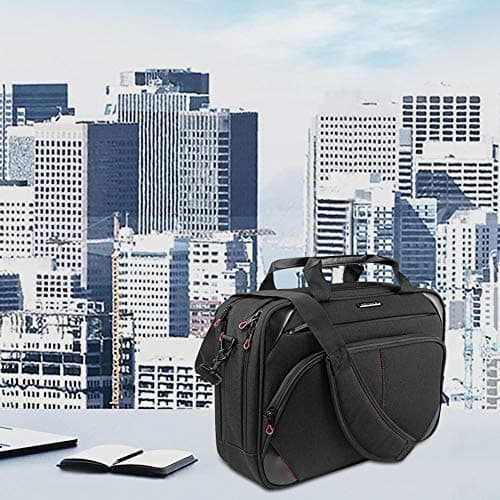 KROSER Laptop Bag 15.6 Inch Water Repellent Briefcase Computer Laptop Case Shoulder Bag Bussiness Carrying Handbag Laptop Briefcase Sleeve for Women/Men, Grey — view 3