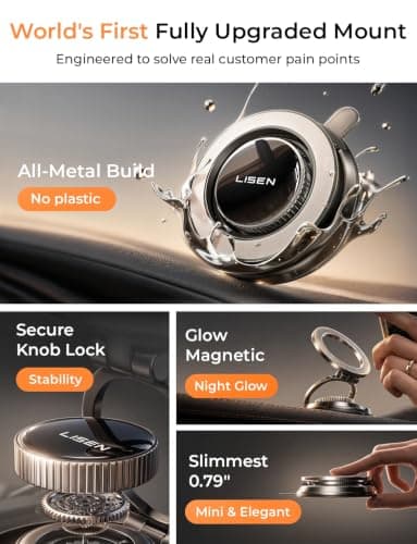 LISEN for iPhone Car Holder |All-Metal| Magsafe Car Mount — view 2