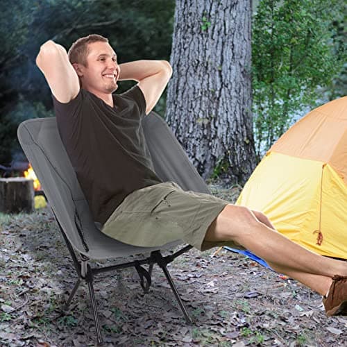 Rainberg Ultra Lightweight Camping Chair, Folding Chair, Camping Chairs for Adults, Foldable Garden Outdoor Picnic BBQ Chairs. (Pack of 1, Grey) — view 6