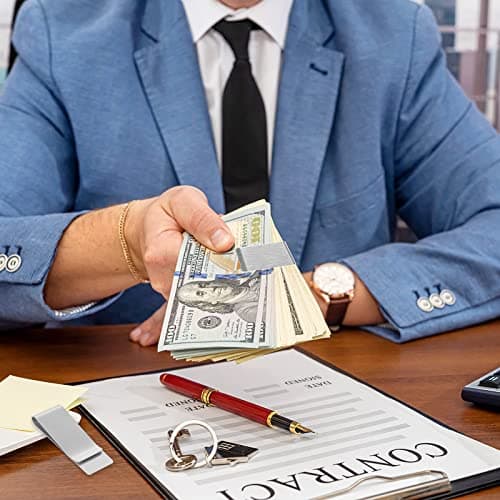 Prasacco 2 Pieces Money Clips Stainless Steel Metal Slim Cash Money Clip Silver Wallet Bill Credit Card Holder for Men and Women — view 4