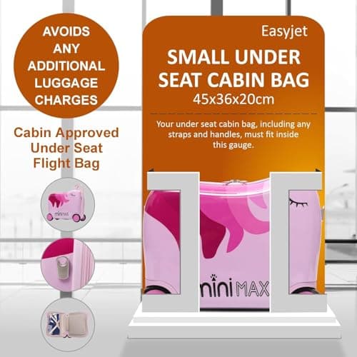 MiniMax Kids Ride-On Suitcase 45x36x20 with Neck Pillow & Drawstring Bag — view 3