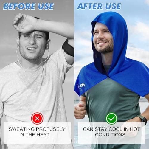 CSITE 1 Pack Cooling Hoodie Towels, Instant Cooling Towels for Neck and Face, UPF 50 Sun Protection, Ice Towel for Hot Weather, Head Towel for Sports, Camping, Cycling & More Activities — view 4