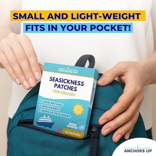Seasickness Patches for Cruises – Treats Motion and Sea Sickness – Non-Drowsy – 100% Natural – Fast Relief – Long-Lasting – Box of 30 – Cruise Essential by Anchors Up — view 6