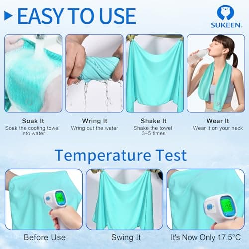 Sukeen Cooling Towel, 40"x12" Cooling Towels for Neck, Soft Breathable Sweat Gym Towel, Stay Cool Ice Cold Towels for Sport Workout Yoga Golf Running Camping — view 4