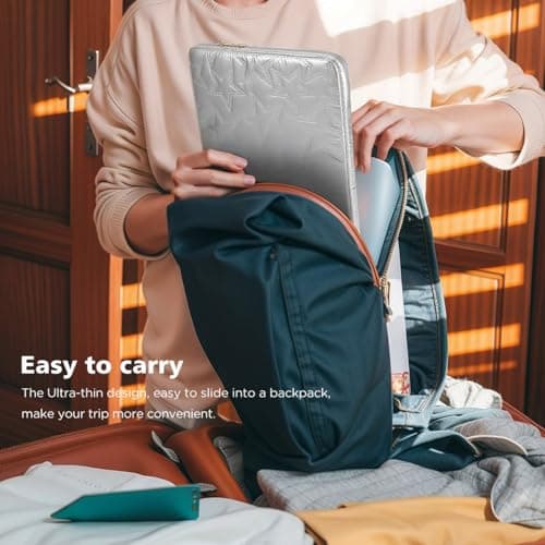 Vinterfint 15 16 inch Laptop Sleeve Case for 15"MacBook Pro/Air M5 M4,16" MacBook Pro M5 M4,15" Surface Laptop 6,15"IdeaPad Slim 5i Gen 9｜3i Gen 8/9,16.3" XPS 16,HP ThinkPad Notebook Bag Cover,Silver — view 6
