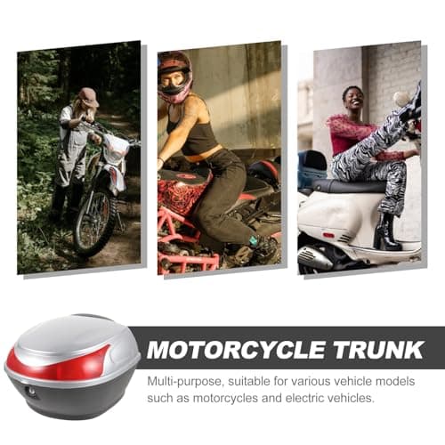 Motorbike Rear Box Lockable Silver Plastic Storage Trunk for Travel Compatible with Motorcycles and Electric Vehicles Featuring Easy Installation — view 6