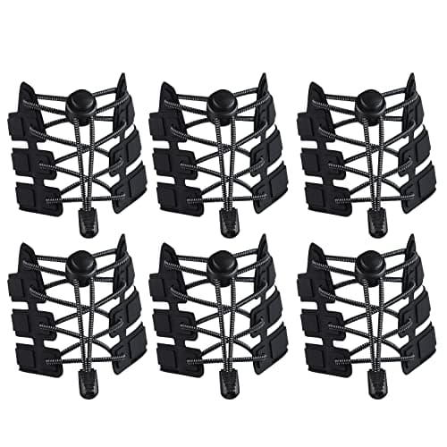 flintronic Elastic No Tie Laces, Adjustable Tieless Shoelaces with Strong Lock for Adults and Kids, No-Tie Shoe Laces for Sneakers, Hiking Boots and Casual Shoes, 6-Pack, One Size Fits All