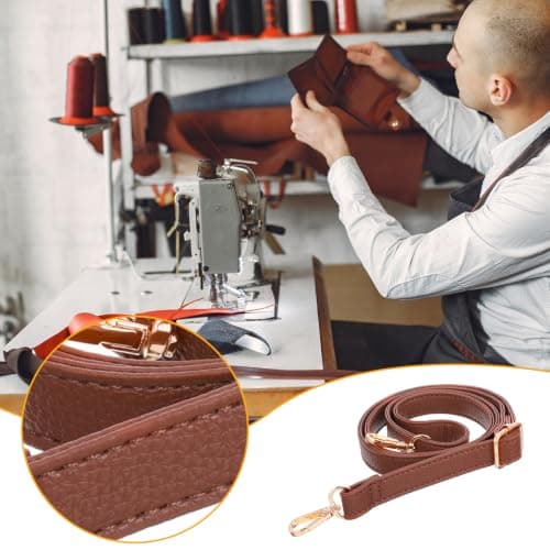 YBEATY Purse Strap Replacement Genuine Leather Strap Adjustable Crossbody Bag Straps Shoulder Extended Long Thin Black Handbags for Women Handbags Purse Extender Chain Straps Crossbody (coffee brown) — view 4