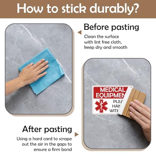 10PCS Medical Equipment Stickers Self-Adhesive Vinyl Decal Fragile Medical Equipment Inside Stickers for Hospital Nursing Travel Suitcase Backpack Carton Shipping Bags 6.5 X 4.5 in — view 4