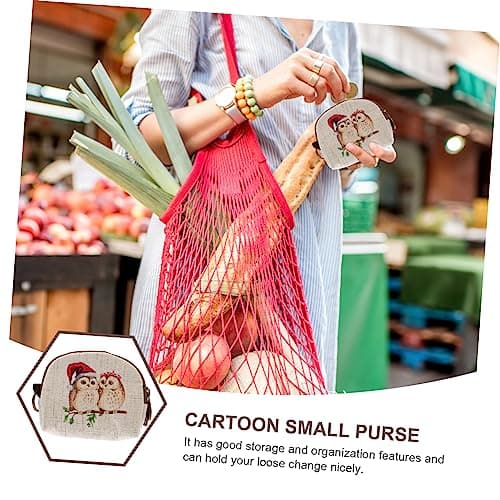 Cartoon Key Pouch Linen Small Coin Purse for Travel and Storage — view 4