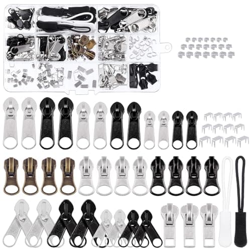 SHRJ 250Pcs Zipper Slider Repair Kit for Bags and Coats