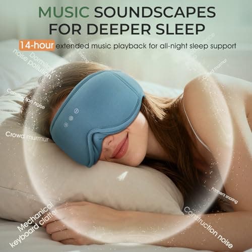 MUSICOZY Breathable Organic Bamboo Cotton Sleep Mask Headphones — view 5
