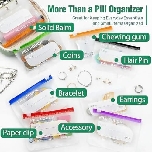 Waterproof Pill Pouch Set-7Pcs Bags Inside,A8 Waterproof Pill Organizer Set,Portable Waterproofs Pill Pouch with 7 to 14 Days of Meds for Travel Daily — view 4