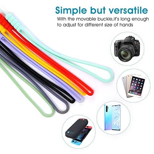 COBEE Silicone Sling, 8 Pcs Wrist Lanyards Assorted Color Phone Lanyard Straps Hand for USB Flash Drives, Wallet, Mp3, Mp4, Mini Cameras, Mobile Phones, 14.5+5cm/5.7+1.96inch — view 4