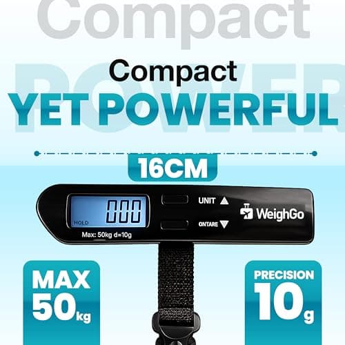 Digital Luggage Scale, Luggage Scales for Suitcases, Suitcase Scale with Backlit Display, Portable 50kg Travel Scale, Black — view 6