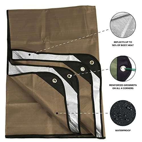 Arcturus Heavy Duty Survival Blanket – Insulated Thermal Reflective Tarp - 60" x 82". All-Weather, Reusable Emergency Blanket for Car or Camping (Coyote Brown) — view 2