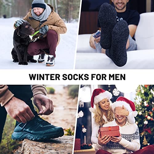 SIMIYA Merino Wool Socks for Men, Winter Thick Hiking Socks — view 6