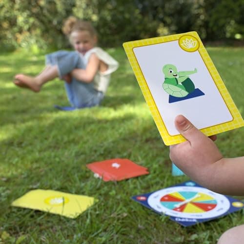 SES Creative Animal Yoga Outdoor Game, Yoga With a Fun Twist Using Animal Poses, 2 Yoga Mats, Spinner Board, 27 yoga cards, Boys and Girls Ages 3 and Up, Game for Active Play — view 2