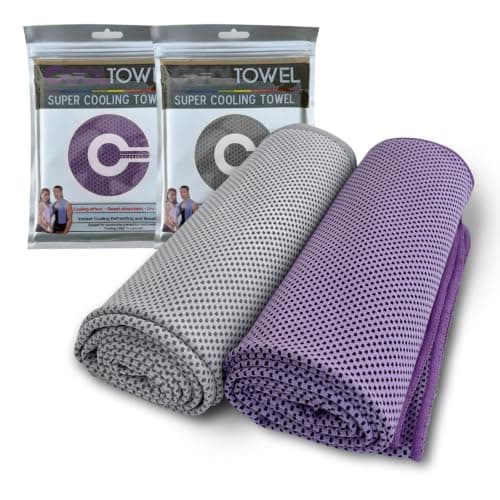 EeGo Cooling Towel, 2 Pack Microfiber Chilly Cooling Towel for Neck and Face, 39.37 x 11.81 Inch