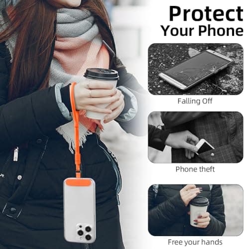 HOTUT Wrist Strap Lanyard for Phone, Adjustable Hand Wrist Strap Lanyard for Cellphone, Mobile Phone, Camera, Keys, Keychain, Flashlight, USB Flash Drives and More Device, Orange — view 6