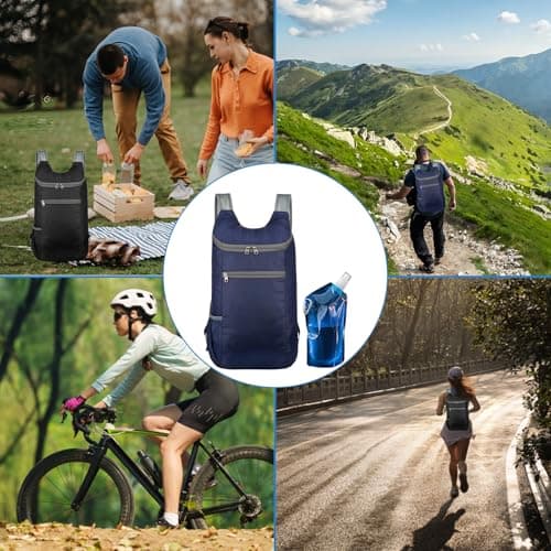 SHENYI 2 Pcs Ultra Lightweight Foldable Backpack, Foldable Small Resistant Rucksack Daypack, Hiking Daypacks,Multi Functional Outdoor Backpack for Men Women, Hiking Camping Travelling Biking — view 6